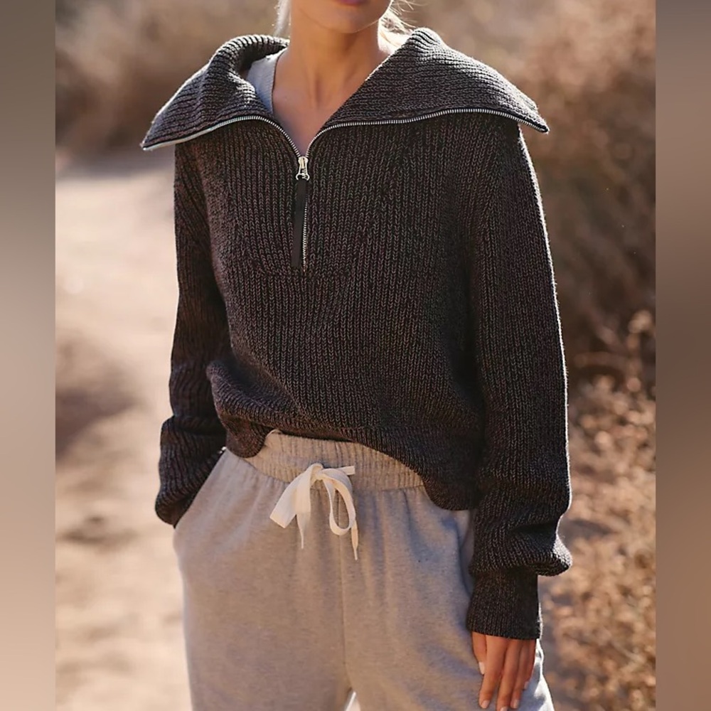 Varley Mentone Sweater Quarter-Zip in Oxford